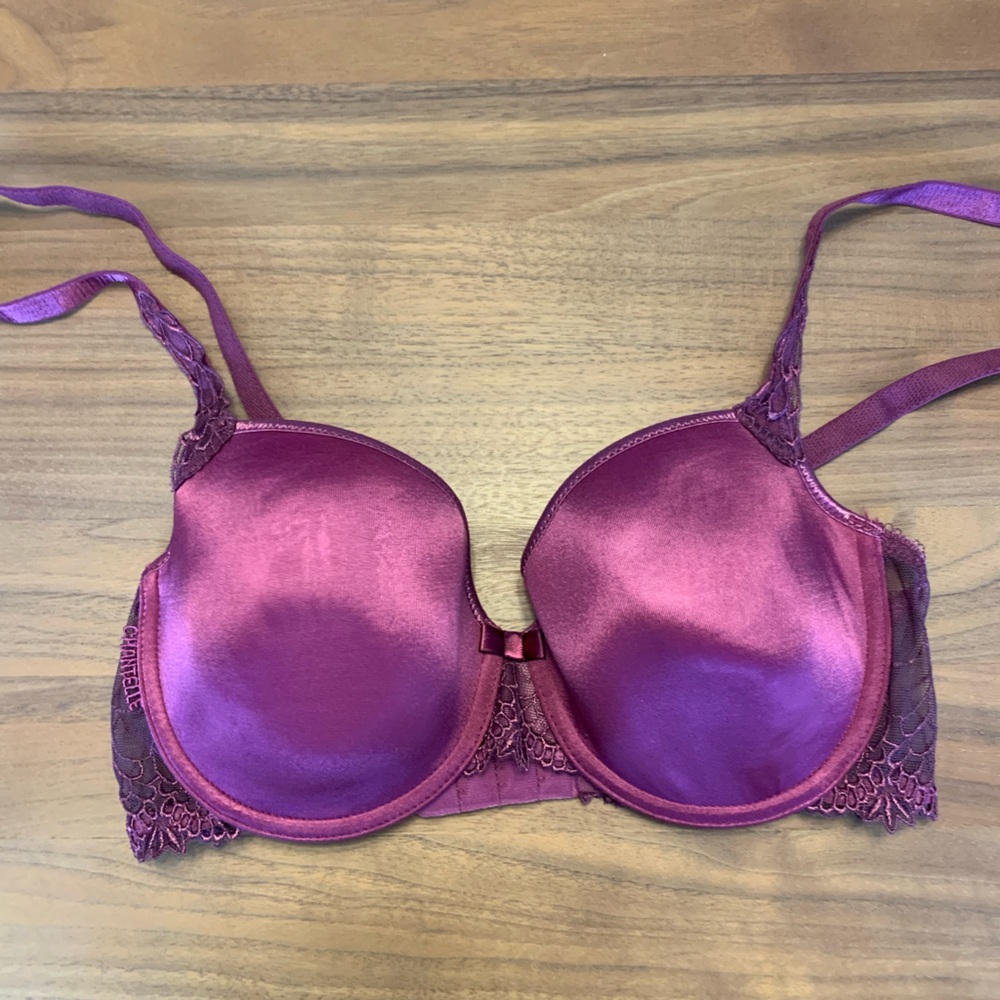 EUC Chantelle Purple Lace Bra with light padding. 32D. Beautiful condition.